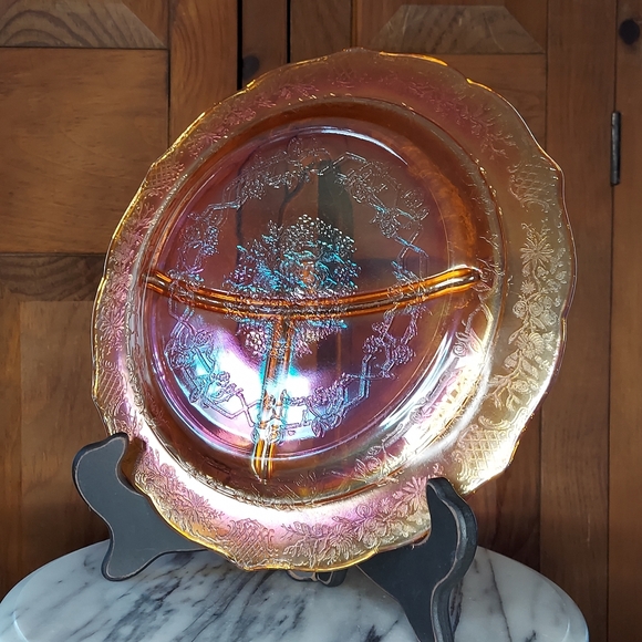 Carnival Glass Divided Plate - Picture 9 of 13